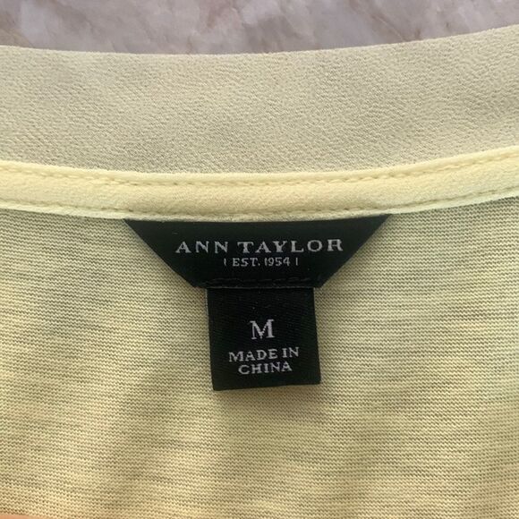 Ann Taylor Yellow Flower Appliqué Top - Picture 5 of 8